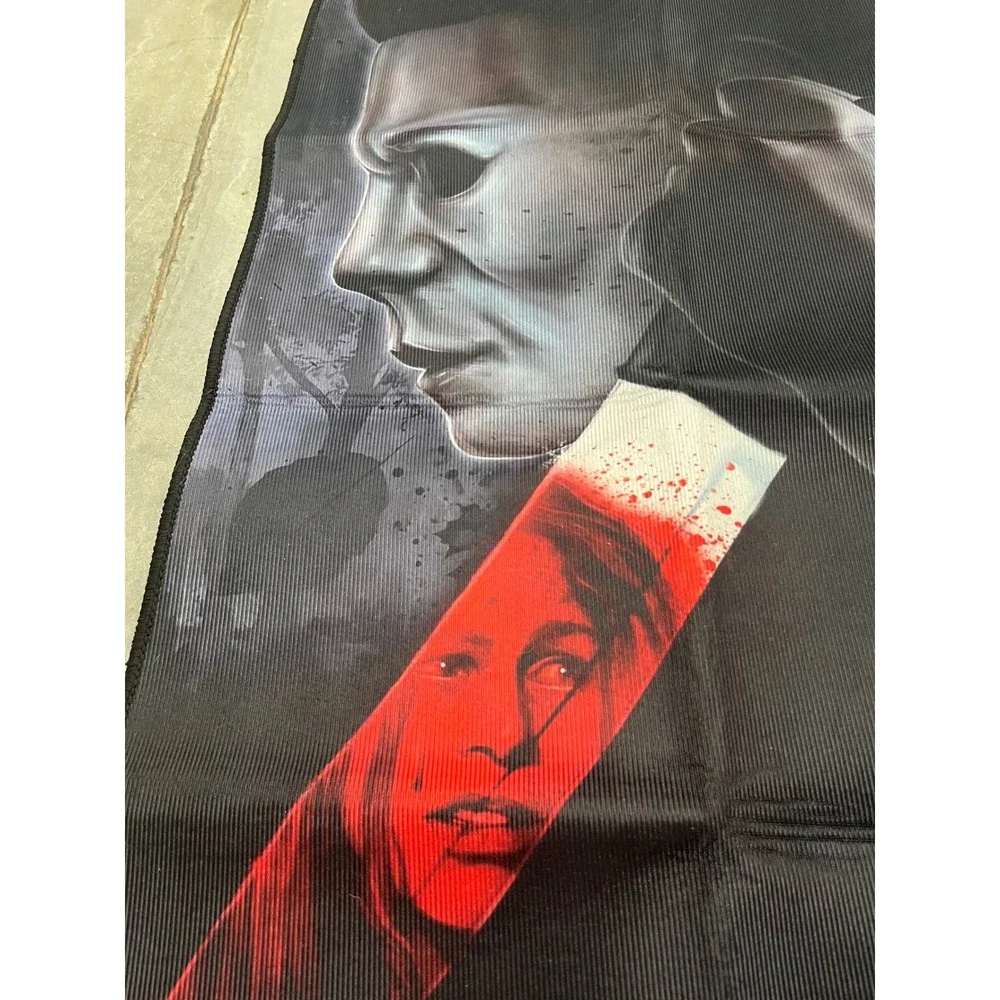 Michael Myers Halloween Horror Movie Small Area Rug Mat Black Red White Slashing